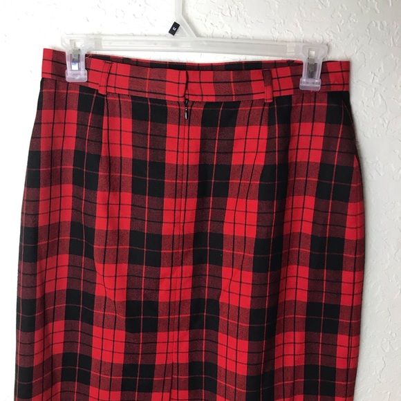 Vintage JH Collectibles Gingham 100% Wool Skirt - Picture 6 of 8